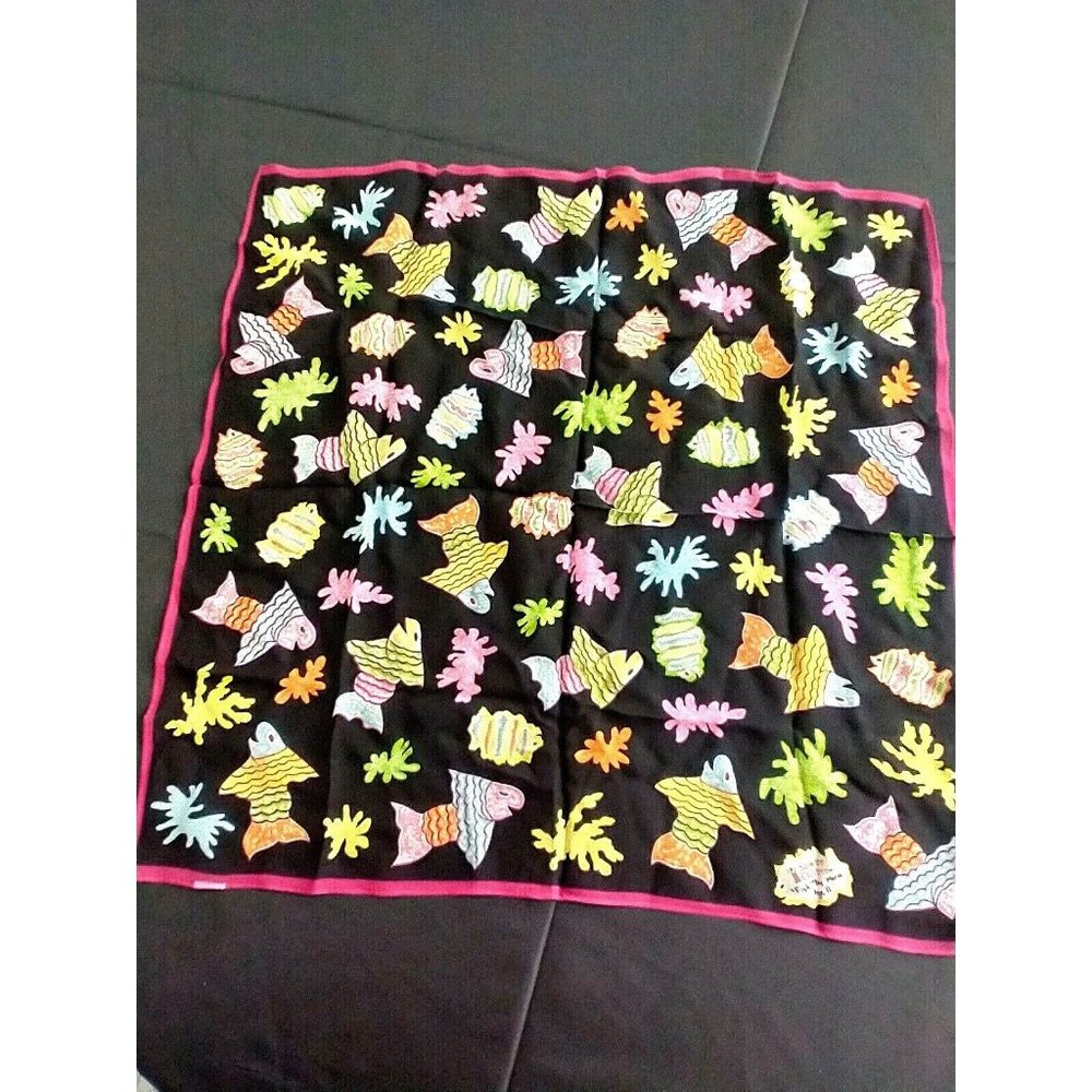 Vintage "Save the Children" Fish by Maria-age 11 RARE Square scarf
